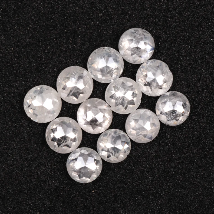 Loose White Round Rose Cut Natural Earth Mined Diamond - Minimal Carbon