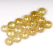 Loose Yellow Round Rose Cut Earth Mined Diamond