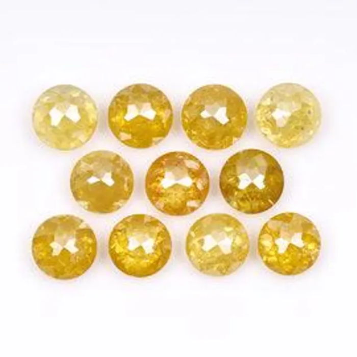 Loose Yellow Round Rose Cut Natural Earth Mined Diamond - Minimal Carbon