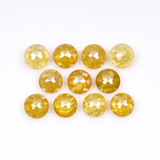 Loose Yellow Round Rose Cut Natural Earth Mined Diamond - Minimal Carbon