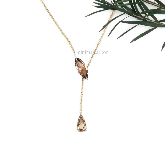 Marquise And Pear Lab Grown Diamond Drop Pendant Necklace