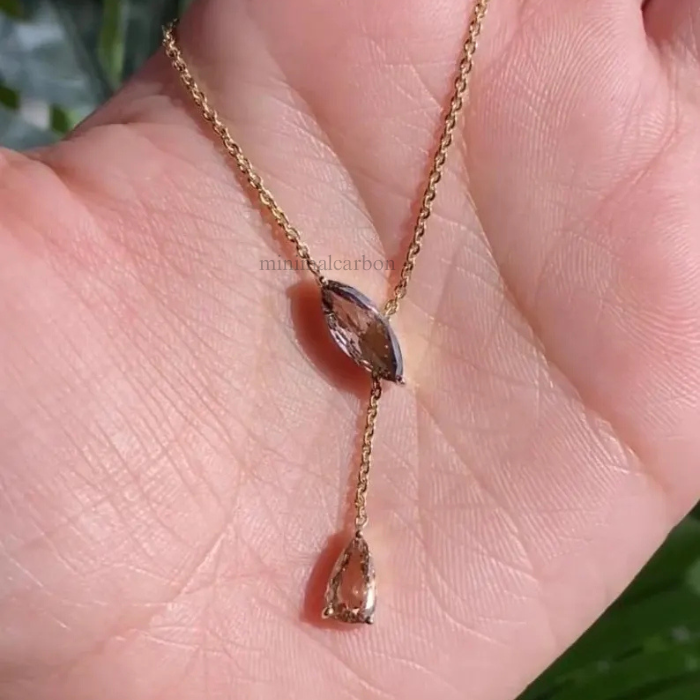 Marquise And Pear Lab Grown Diamond Drop Pendant Necklace
