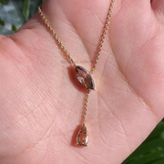 Champagne Marquise And Pear Lab Grown Diamond Drop Pendant Necklace