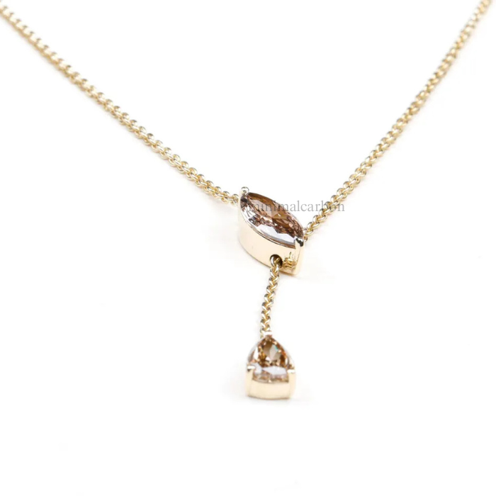Marquise And Pear Lab Grown Diamond Drop Pendant Necklace