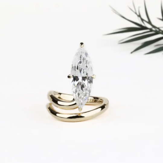 marquise cut snake ring