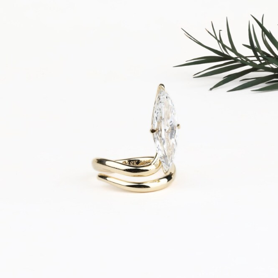 marquise cut snake ring