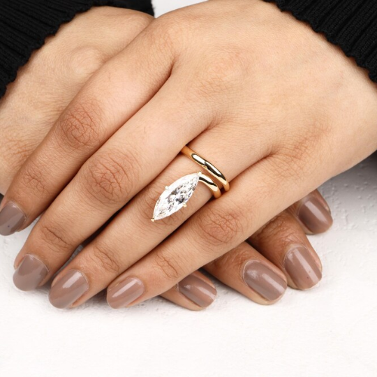 marquise cut snake ring