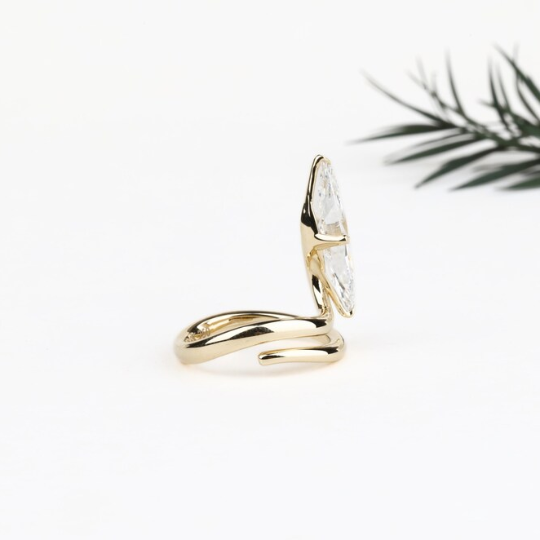 marquise cut snake ring