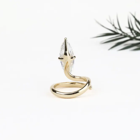 marquise cut snake ring