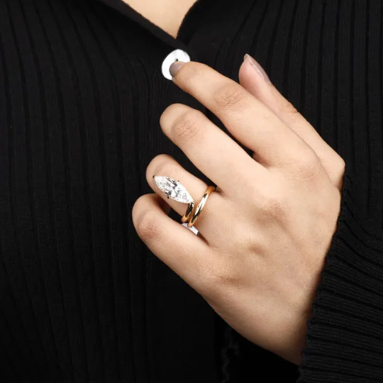 marquise cut snake ring