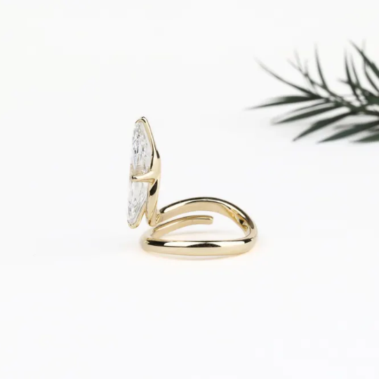 marquise cut snake ring