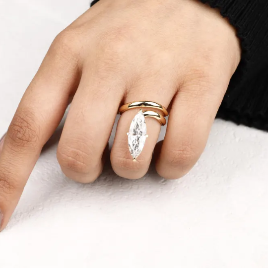 marquise cut snake ring