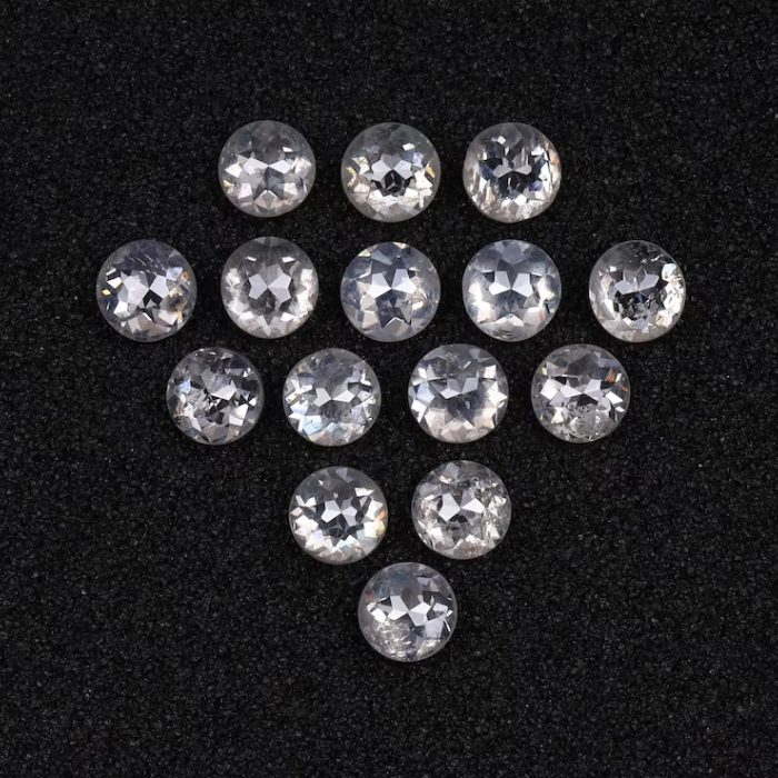 Milky White Natural Round Rose Cut Earth Mined Diamond