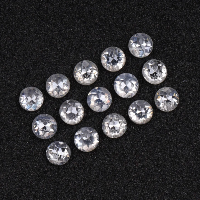 Milky White Natural Round Rose Cut Earth Mined Diamond