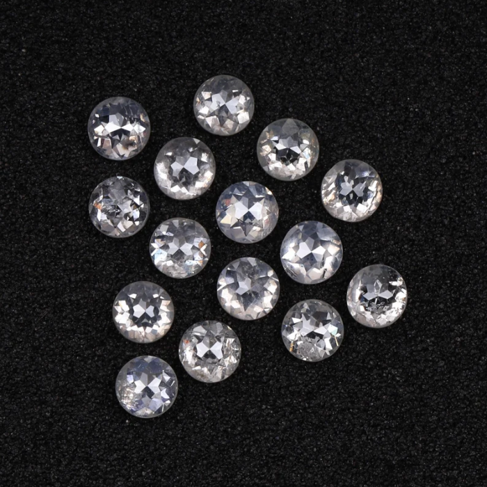 Milky White Natural Round Rose Cut Earth Mined Diamond
