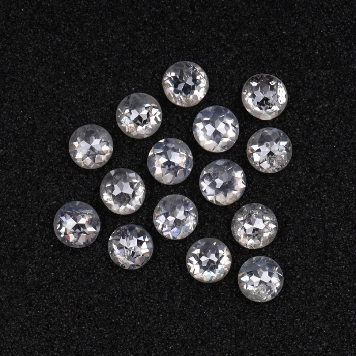 Milky White Natural Round Rose Cut Earth Mined Diamond