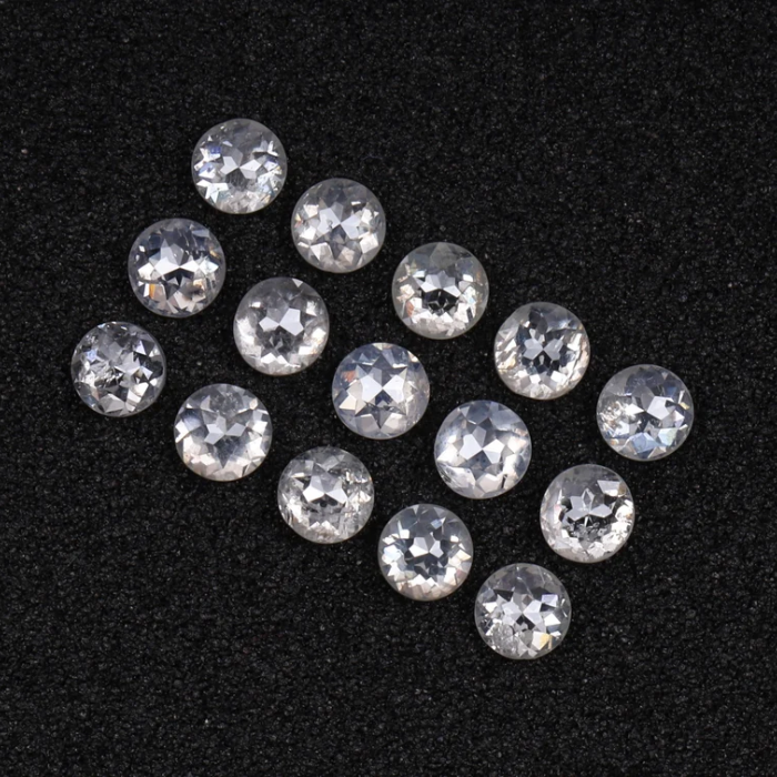 Milky White Natural Round Rose Cut Earth Mined Diamond