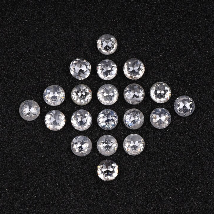 Milky White Round Rose Cut Natural Earth Mined Diamond - Minimal Carbon