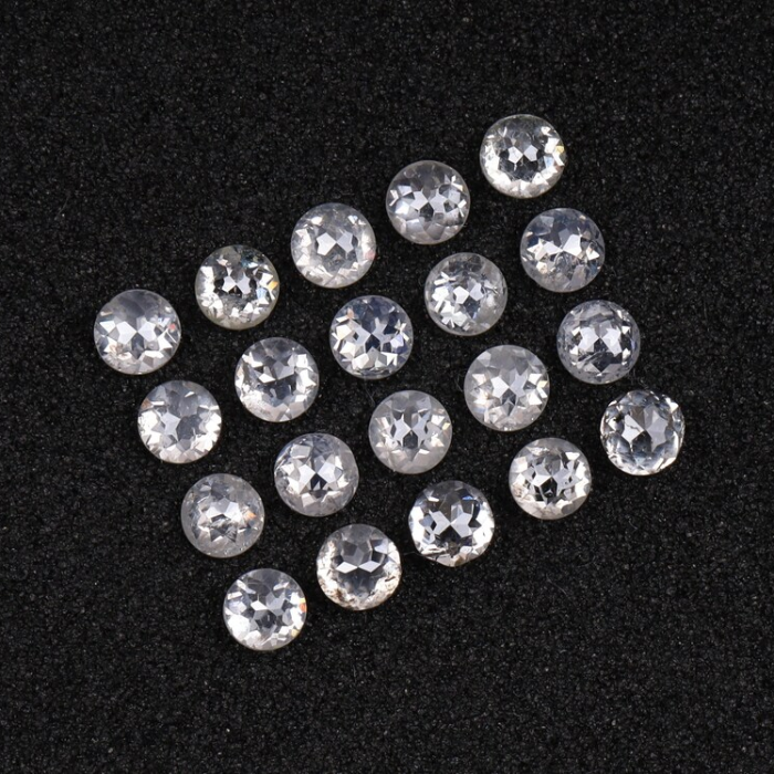 Milky White Round Rose Cut Natural Earth Mined Diamond - Minimal Carbon
