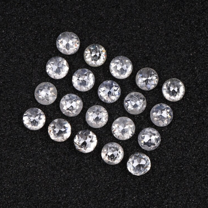 Milky White Round Rose Cut Natural Earth Mined Diamond - Minimal Carbon