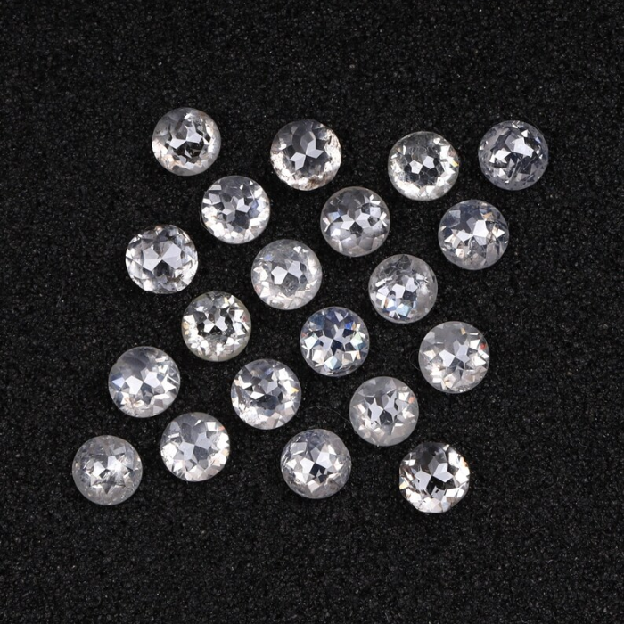 Milky White Round Rose Cut Natural Earth Mined Diamond - Minimal Carbon