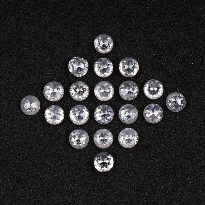 Milky White Round Rose Cut Natural Earth Mined Diamond - Minimal Carbon