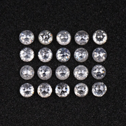 Milky White Round Rose Cut Natural Earth Mined Diamond - Minimal Carbon