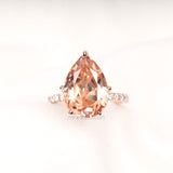 Pink Morganite Ring - Minimal Carbon