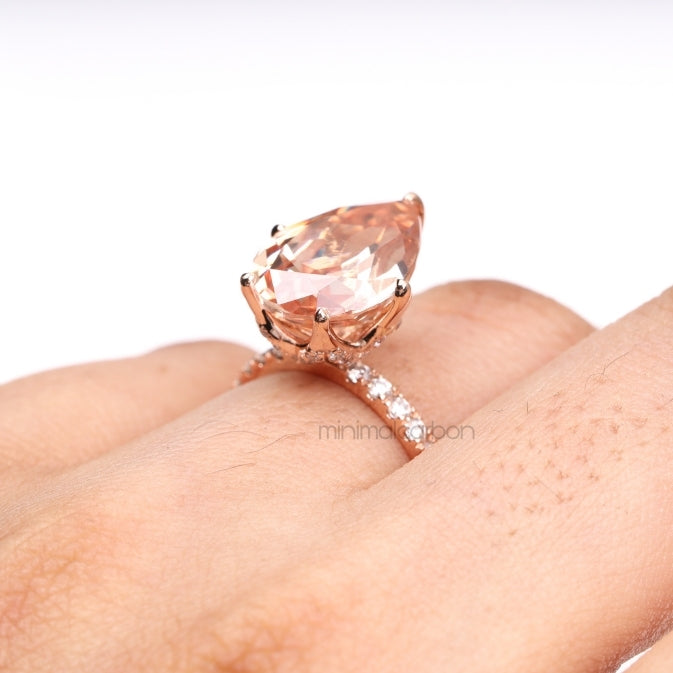 Pink Morganite Ring - Minimal Carbon