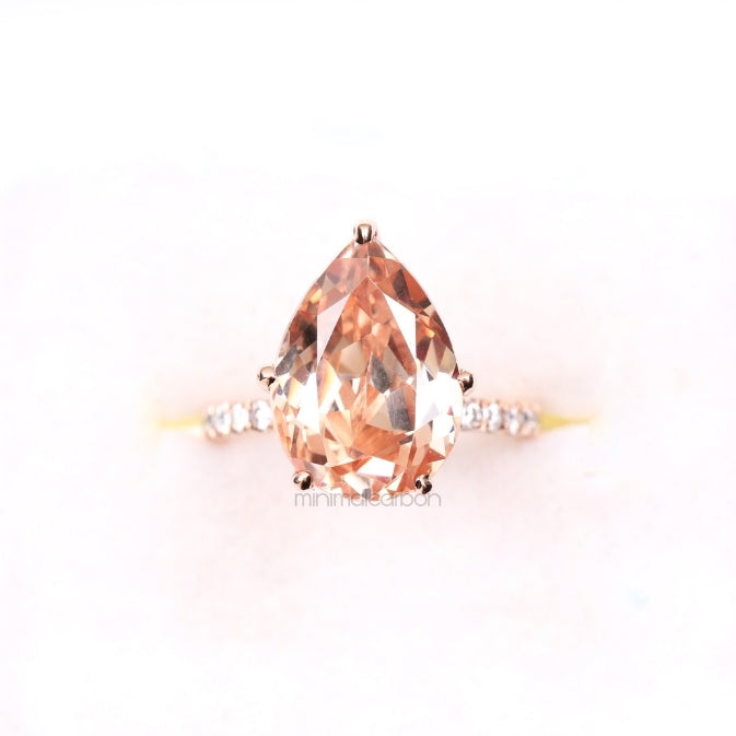 Pink Morganite Ring - Minimal Carbon