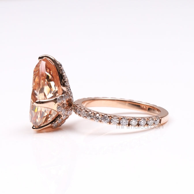 Pink Morganite Ring - Minimal Carbon