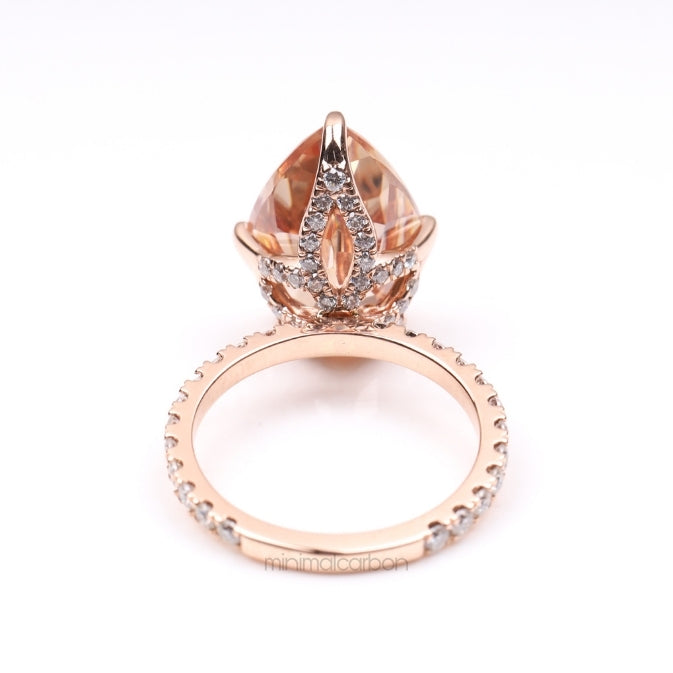 Pink Morganite Ring - Minimal Carbon