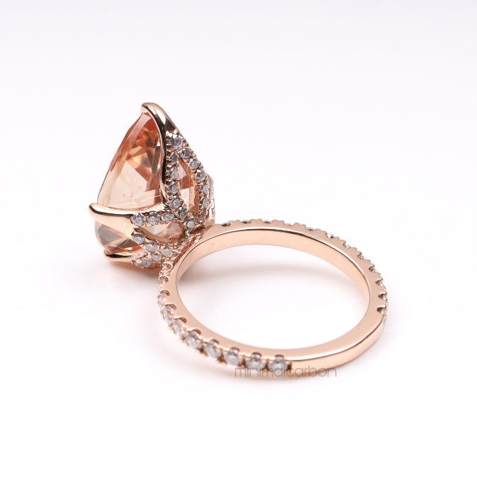 Pink Morganite Ring - Minimal Carbon