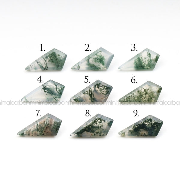 Natural Moss Agate | Loose Moss Agate | Kite Moss Agate - Minimal Carbon