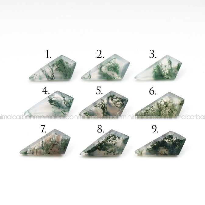 Natural Moss Agate | Loose Moss Agate | Kite Moss Agate - Minimal Carbon