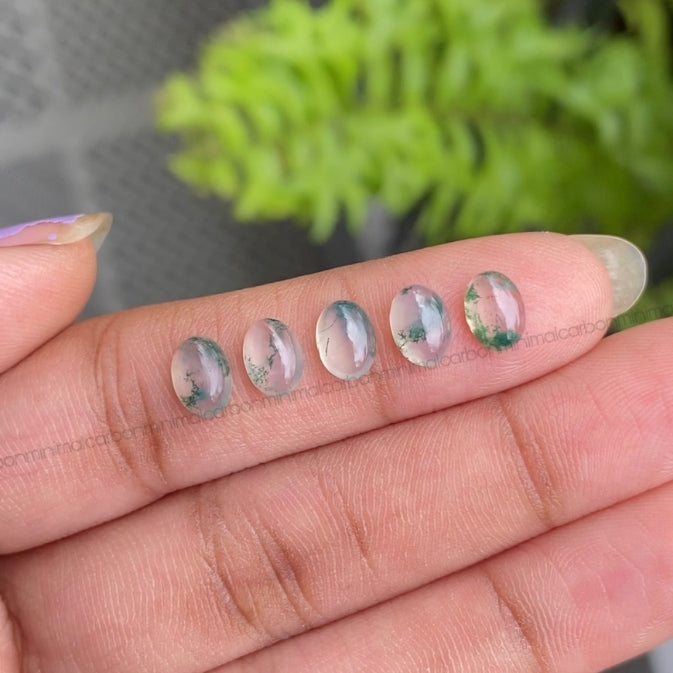 Natural Moss Agate | Loose Oval Moss Agate