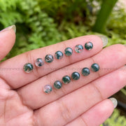 Natural Moss Agate Pair | Loose Round Moss Agate - Minimal Carbon
