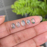 Natural Moss Agate | Loose Oval Moss Agate - Minimal Carbon