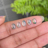 Natural Moss Agate | Loose Oval Moss Agate - Minimal Carbon