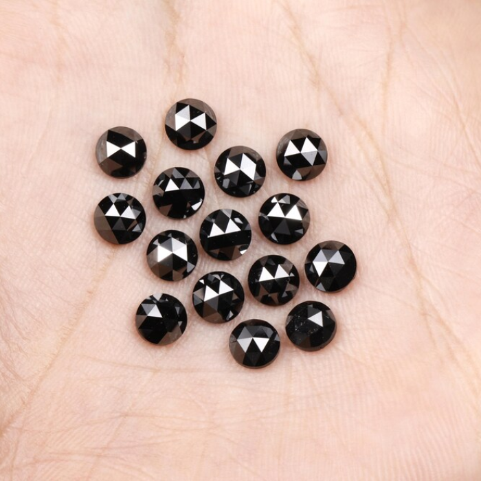 Natural Black Loose Round Rose Cut Earth Mined Diamond