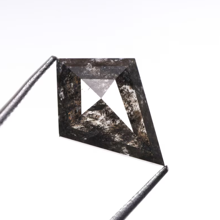 Natural Full Cut Salt and Pepper Kite Cut Diamond