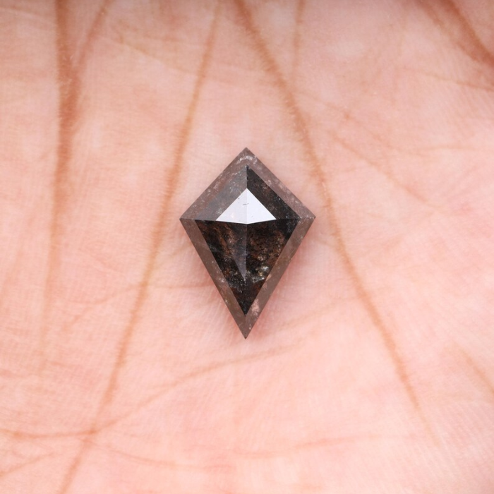 Natural Full Cut Salt and Pepper Kite Cut Diamond