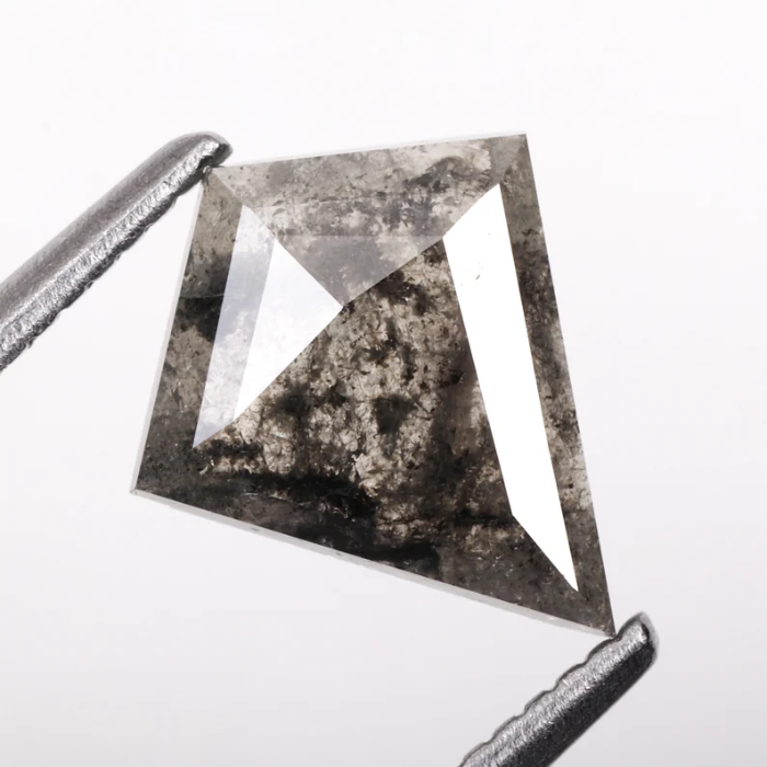 Natural Kite Cut Salt and Pepper Rose Cut Diamond