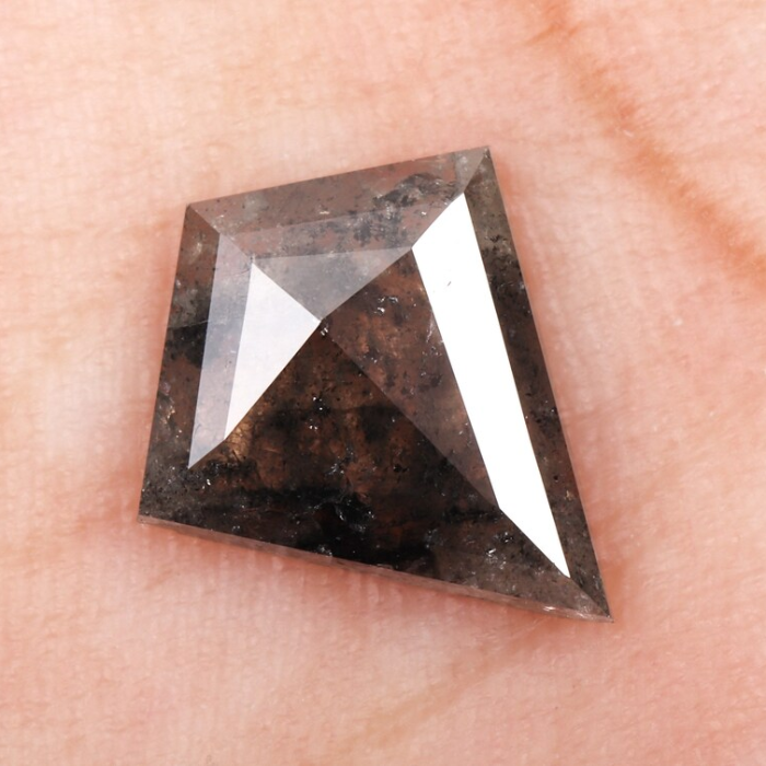 Natural Kite Cut Salt and Pepper Rose Cut Diamond