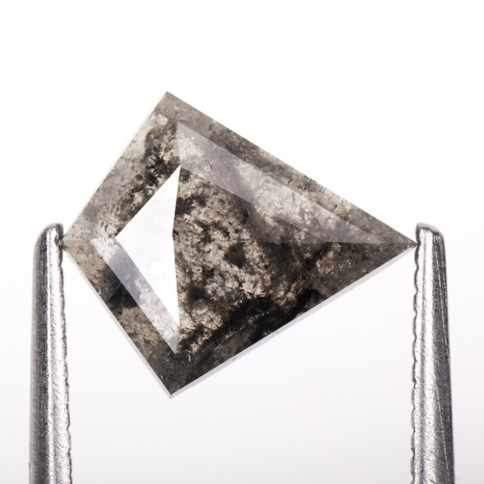 Natural Kite Cut Salt and Pepper Rose Cut Diamond