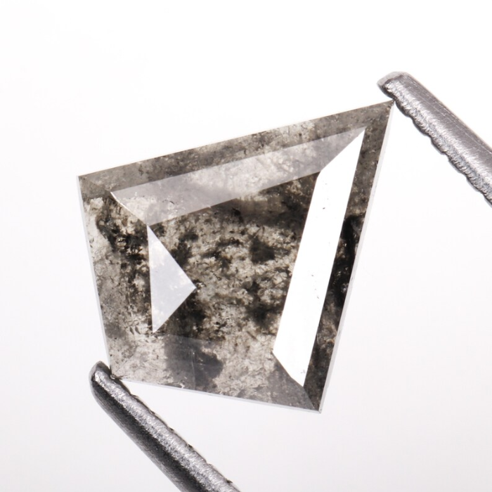 Natural Kite Cut Salt and Pepper Rose Cut Diamond