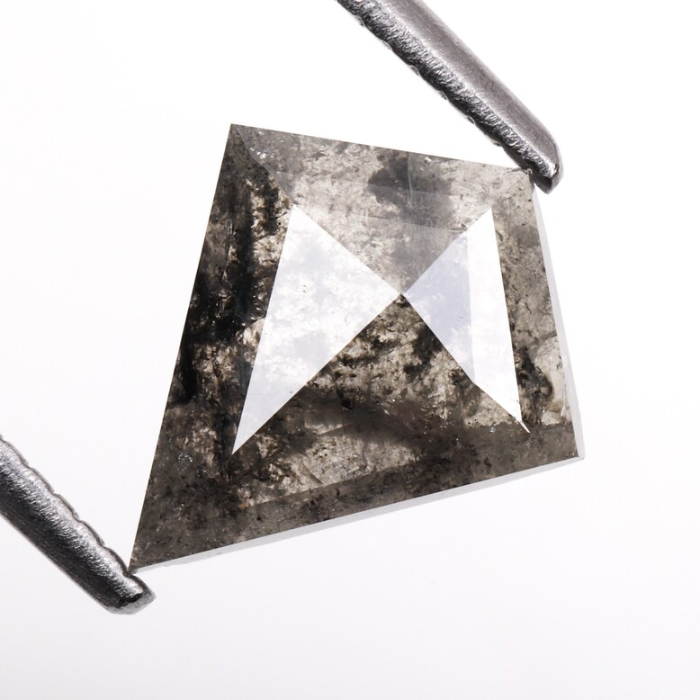 Natural Kite Cut Salt and Pepper Rose Cut Diamond