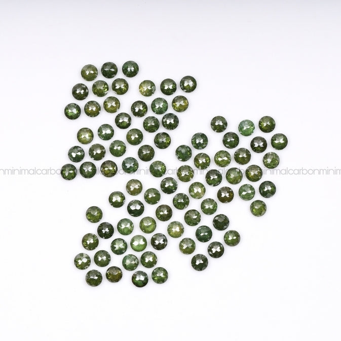 1 CT Enhanced Green Round Rose Cut Diamond