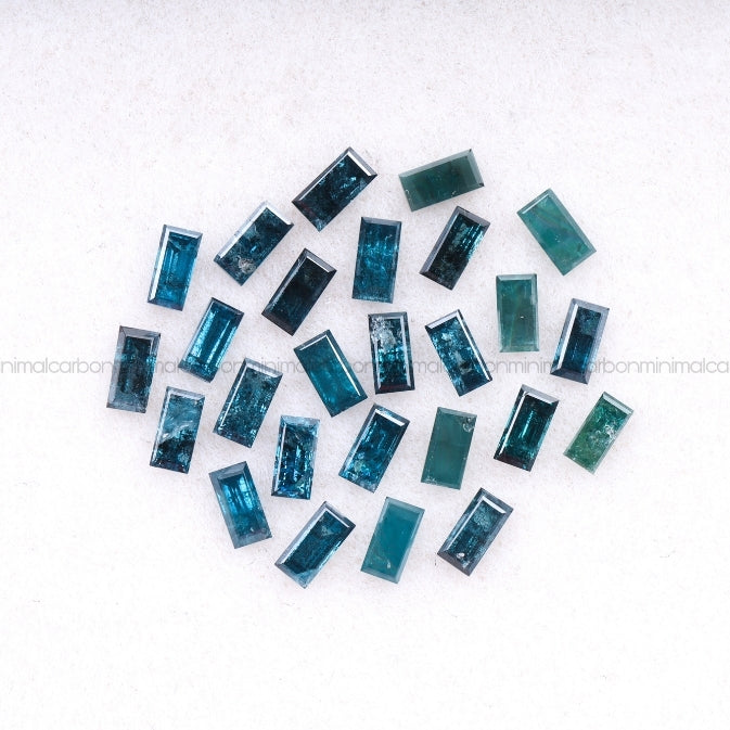 1 CT Enhanced Blue Baguette Cut Diamond