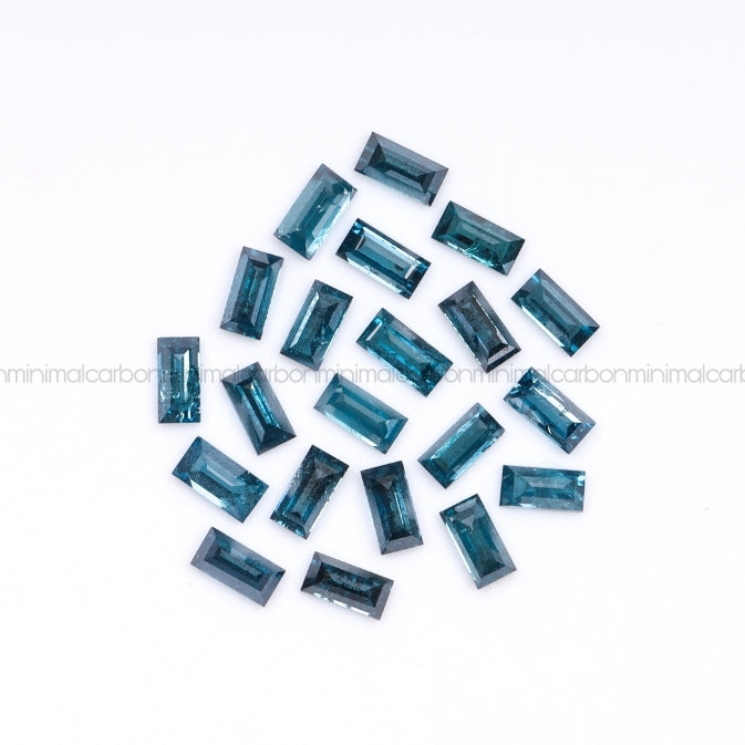 1 CT Enhanced Blue Baguette Cut Diamond